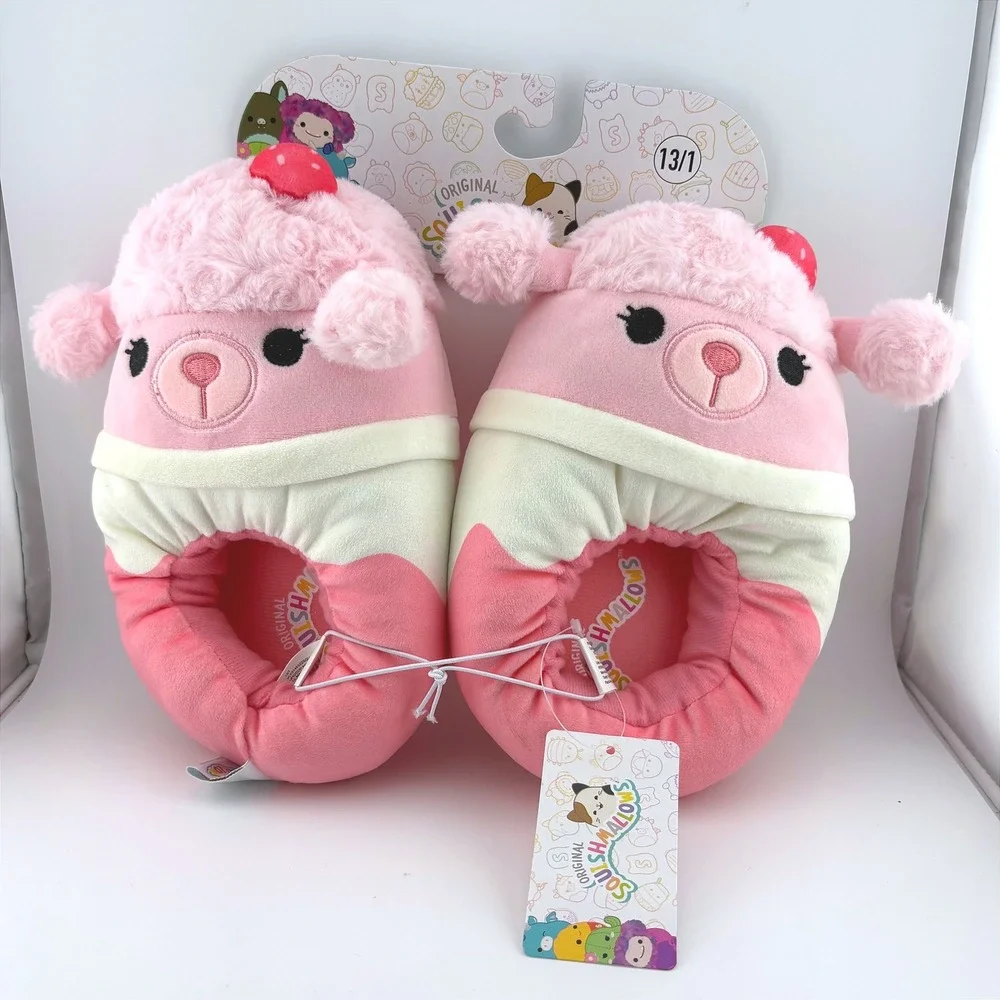 Squishmallows Chloe the Poodle Pink Plush Slippers‎ Kids Size 13/1 New